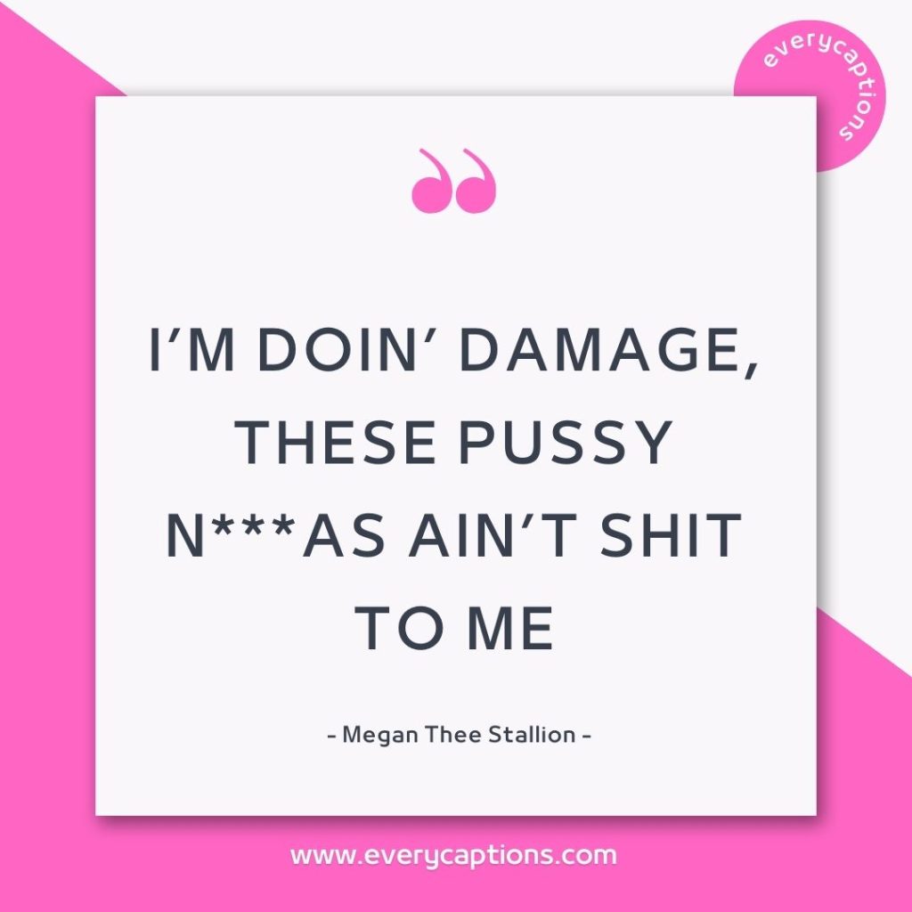 I’m doin’ damage, these pu.ssy nas ain’t shit to me - megan thee stallion lyrics for instagram captions